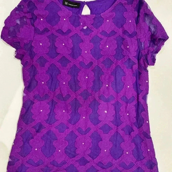 INC purple top with rhinestones size M - Picture 5 of 5